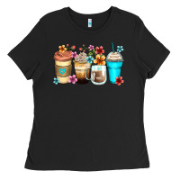 Black flowers with coffee Ladies Tee - Zillion Design Studio