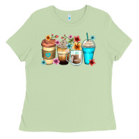 Matcha flowers with coffee Ladies Tee - Zillion Design Studio