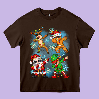 Dabbing Christmas Heavy Core Tee Designed By Zillion Design Studio