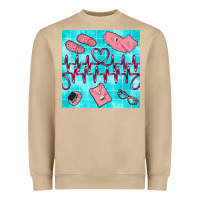Mushroom nurse heart beat seamless pattern Heavyweight Sweatshirt - BundleAndBundleShop