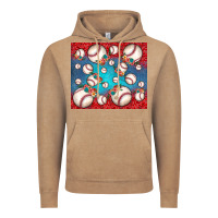 Vintage Coffee baseball paisley and jean pattern Vintage Hoodie - JahusDesignShop