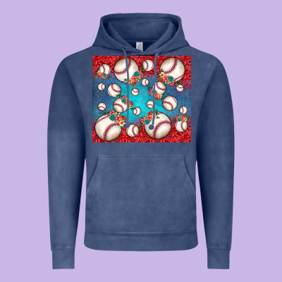Baseball Paisley And Jean Pattern Vintage Hoodie Designed By Jahusdesignshop