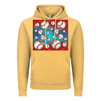 Vintage Mustard baseball paisley and jean pattern Vintage Hoodie - JahusDesignShop