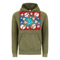 Vintage Olive baseball paisley and jean pattern Vintage Hoodie - JahusDesignShop