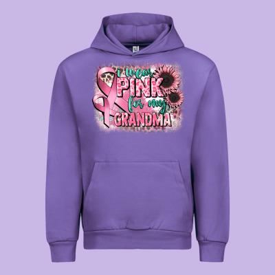 I Wear Pink For My Grandma Urban Hoodie Designed By Cowgirlartshop
