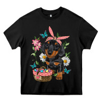 Black easter dachshund Heavy Core Tee - RanaPortraitStore