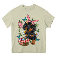 Mossy easter dachshund Heavy Core Tee - RanaPortraitStore