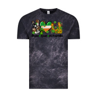 Cloud Black peace love st patricks Vintage Tee - AdoDesignShop