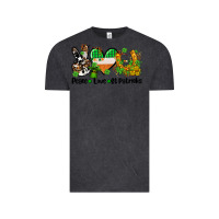 Vintage Black peace love st patricks Vintage Tee - AdoDesignShop