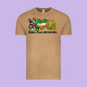 Peace Love St Patricks Vintage Tee Designed By Adodesignshop