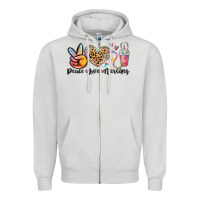 Dove Grey peace love nursing Zipper Hoodie - MaliasSmallBusiness