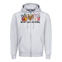 Heather Grey peace love nursing Zipper Hoodie - MaliasSmallBusiness