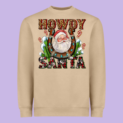 Howdy Santa Heavyweight Sweatshirt Designed By Adodesignshop