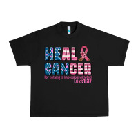 Black heal cancer with cancer ribbon Urban Heavy Tee - AdoDesignShop