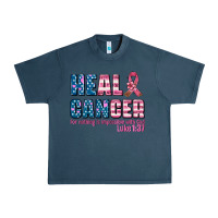 Midnight Navy heal cancer with cancer ribbon Urban Heavy Tee - AdoDesignShop