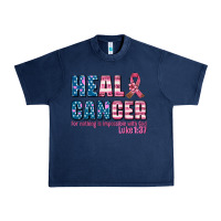 Navy heal cancer with cancer ribbon Urban Heavy Tee - AdoDesignShop