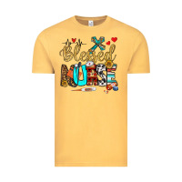 Vintage Mustard blessed nurse Vintage Tee - BundleAndBundleShop