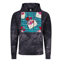 Cloud Black valentines day envelope with hearts Vintage Hoodie - BundleAndBundleShop