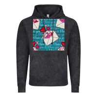 Vintage Black valentines day envelope with hearts Vintage Hoodie - BundleAndBundleShop