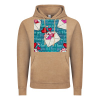 Vintage Coffee valentines day envelope with hearts Vintage Hoodie - BundleAndBundleShop