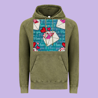 Valentines Day Envelope With Hearts Vintage Hoodie Designed By Bundleandbundleshop