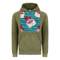 Vintage Olive valentines day envelope with hearts Vintage Hoodie - BundleAndBundleShop