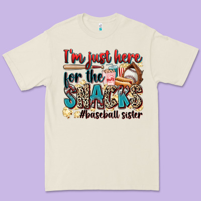 I'm Just Here For The Snacks #baseball Sister Premium Tee Designed By Zillion Design Studio