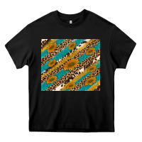 Black leopard cowhide  leather sunflowers Heavy Core Tee - Artiststas