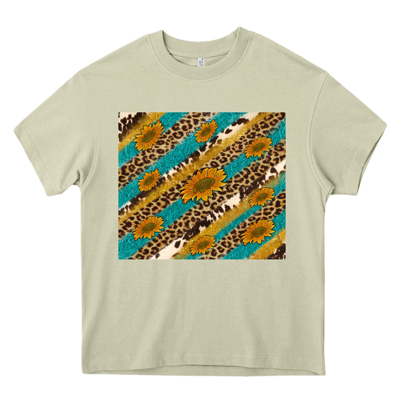 Leopard Cowhide  Leather Sunflowers Heavy Core Tee by Artiststas | Teevron