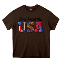 Chocolate Brown god bless the usa Heavy Core Tee - texasbilliewilder