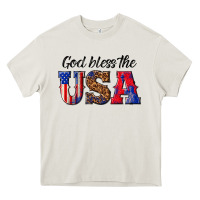 Cream god bless the usa Heavy Core Tee - texasbilliewilder