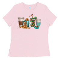 Bubblegum Pink german shepherd dog coffee cups Ladies Tee - texasbilliewilder
