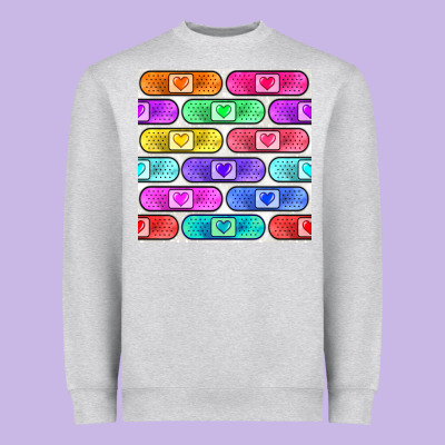 Plaster Seamless Pattern Heavyweight Sweatshirt Designed By Bundleandbundleshop