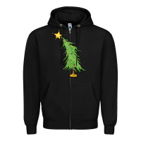 Black trendy christmas tree Zipper Hoodie - MaliasSmallBusiness
