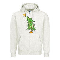 Oatmeal Heather trendy christmas tree Zipper Hoodie - MaliasSmallBusiness