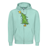 Seafoam trendy christmas tree Zipper Hoodie - MaliasSmallBusiness