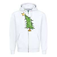 White trendy christmas tree Zipper Hoodie - MaliasSmallBusiness
