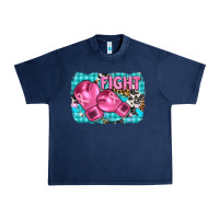 Navy fight with boxing gloves and cancer ribbon Urban Heavy Tee - AdoDesignShop