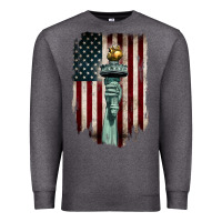 Charcoal Heather statue of liberty torch Premium Sweatshirt - BarkalooDesign