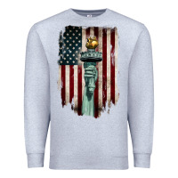Heather Grey statue of liberty torch Premium Sweatshirt - BarkalooDesign