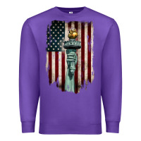 Purple statue of liberty torch Premium Sweatshirt - BarkalooDesign