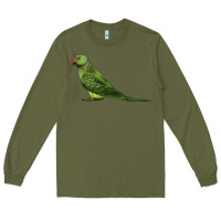 Army Green Ring Necked Parakeet Long Sleeve Tee - LillyAllenDesigns