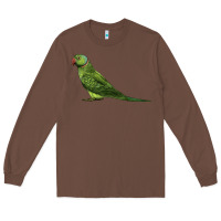 Chestnut Ring Necked Parakeet Long Sleeve Tee - LillyAllenDesigns