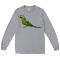 Heather Grey Ring Necked Parakeet Long Sleeve Tee - LillyAllenDesigns