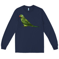 Navy Ring Necked Parakeet Long Sleeve Tee - LillyAllenDesigns