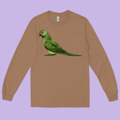 Ring Necked Parakeet Long Sleeve Tee Designed By Lillyallendesigns