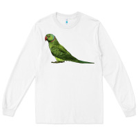 White Ring Necked Parakeet Long Sleeve Tee - LillyAllenDesigns