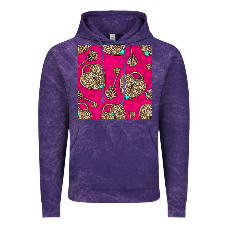 Valentines Day Lock And Key Seamless Pattern Vintage Hoodie by BundleAndBundleShop | Teevron