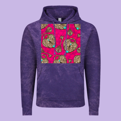 Valentines Day Lock And Key Seamless Pattern Vintage Hoodie Designed By Bundleandbundleshop