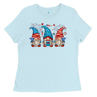 Baby Blue fourth of july gnomes Ladies Tee - Zillion Design Studio